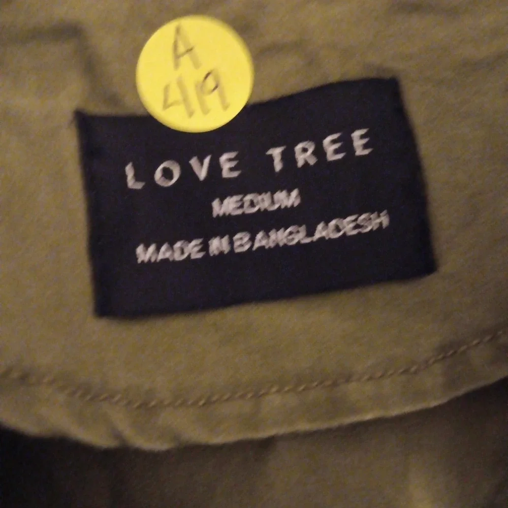 Love Tree Cargo/ Utility‎ Vest Women's  Sz. M Olive Green Pockets Waist...